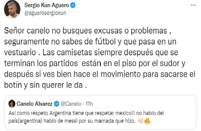La respuesta del Kun Agüero a Canelo Álvarez luego de su amenaza a Messi: “Seguramente no sabés de fútbol”