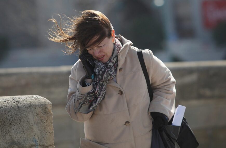Alerta amarillo por viento para esta noche