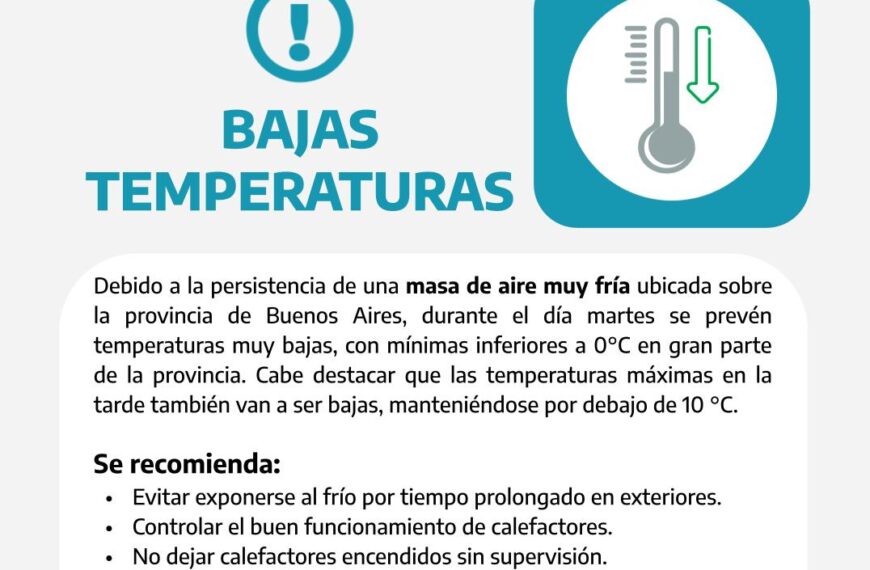 Se esperan bajas temperaturas hasta el jueves