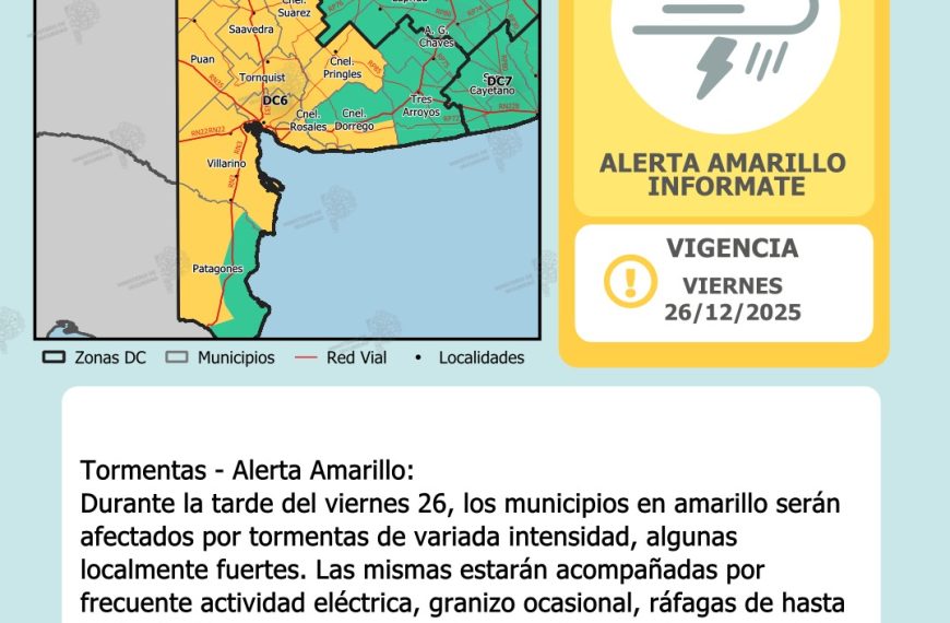 Alerta amarillo para Bahía y la región por tormentas