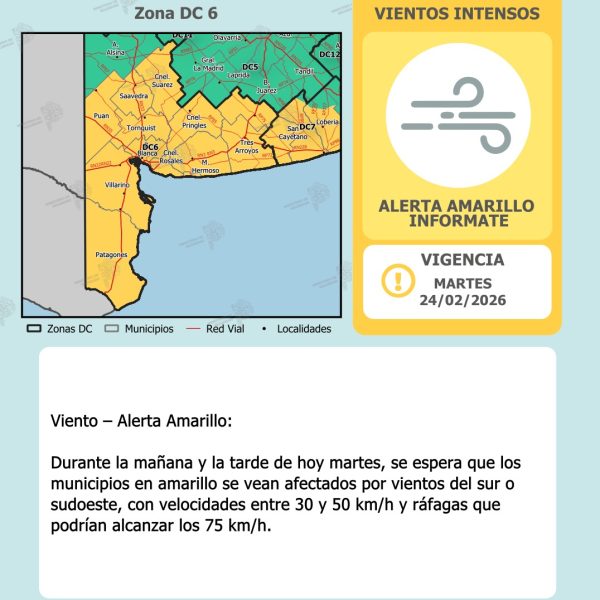 El alerta por viento se extiende hasta la tarde