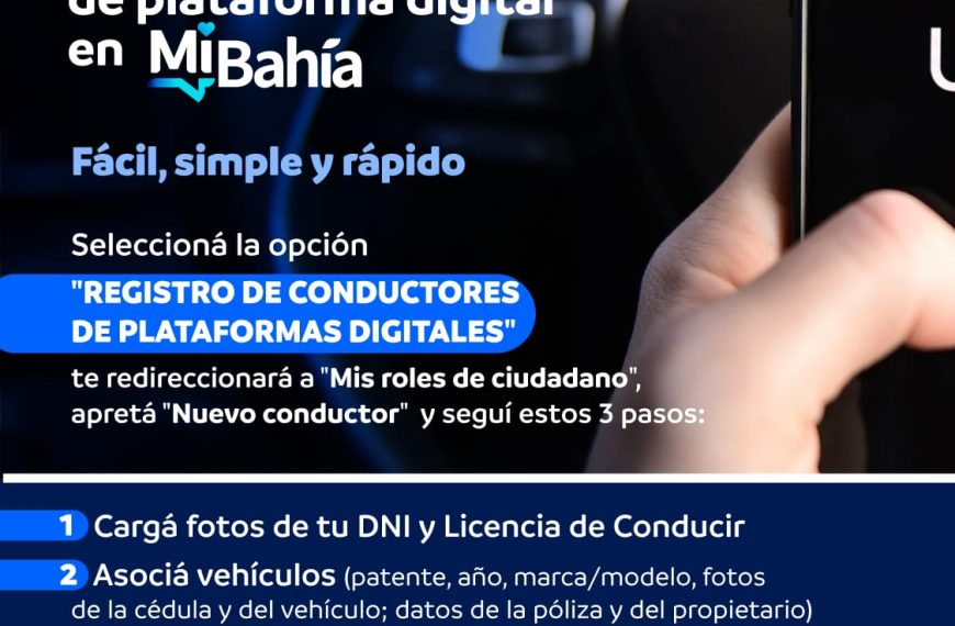 Inicia el registro digital para conductores de plataformas digitales