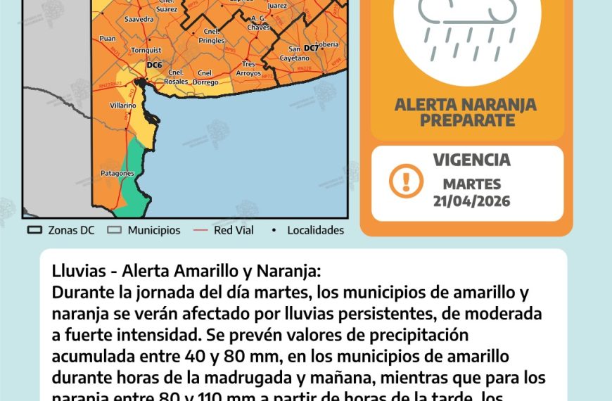 Alerta amarillo por lluvias para Bahía