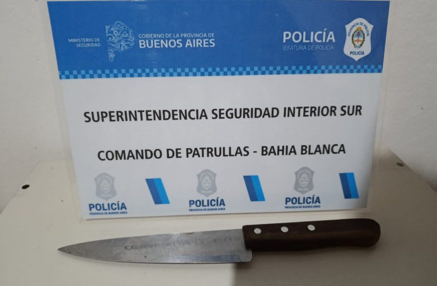 Aprehendida por agredir a su cuñada con un cuchillo