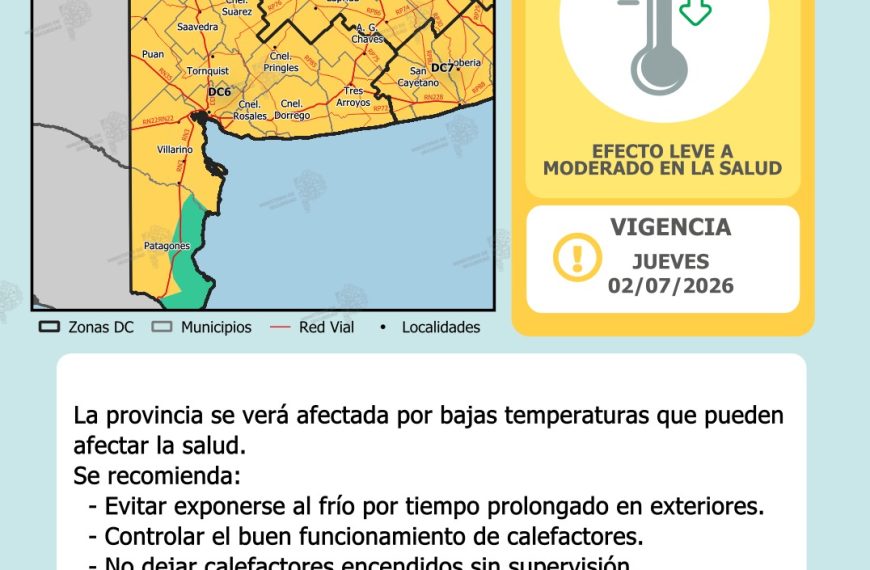 Alerta por bajas temperaturas en la ciudad