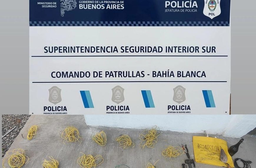 Aprehendieron a un hombre acusado de robar cableado del alumbrado público en el barrio Los Horneros