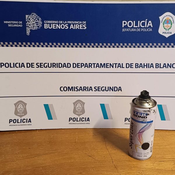 Hacía pintadas en el frente de una vivienda y lo aprehendieron