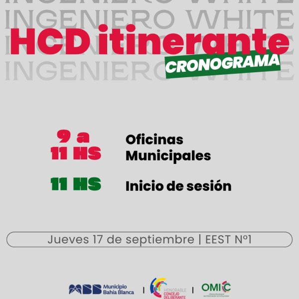 El HCD llega a Ingeniero White con su Sexta Sesión Itinerante
