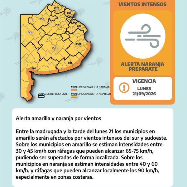 Continúa el alerta naranja para Bahía y la región